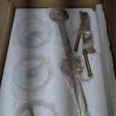 3-Light Bathroom Light Fixture, Brushed Nickel Modern Vanity Light with White Marble Glass Shade, for Bathroom Mirror, Living Room, Bedroom, Hallway, E26 Base, Extended Base