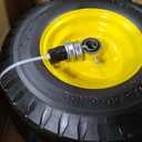 MaxAuto 4.10/3.50-6" Flat Free Tire Replacement for John Deere Mower, Hand Truck/All Purpose Utility Tire on Wheel, 3"-3.5''-4.0''-4.5'' Centered Hub, 3/4" Bearings, Yellow Steel (2 pack), 12.5 inches