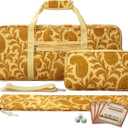 American Mahjong Bag Set for Tiles and Racks, 3-Piece Mahjong Carrying Bag with Zipper Tile Bag, Drawstring Rack Bag, Detachable Shoulder Strap, Padded, Machine Washable