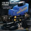 LE LEMATEC Sand Blaster Gun Kit Portable Sandblaster for Air Compressor Rust Removal & Glass Etching Gravity Feed & Siphon Modes AS118-2C