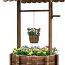 UDPATIO Wishing Wells for Outside, Wooden Wishing Well Planter for Yard, Upgrade Wishing Well with 4 Reinforced Rod & Hanging Bucket for Garden Patio Lawn Backyard Home Decor (53.2''x25.6''x25.6'')