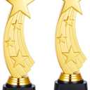 Quelay 9.5 Inch Trophy Awards Gold Plastic Trophies Bulk for Employee Recognition, School Prize, Motivational Gift, Celebrating Outstanding Achievement, Competition