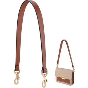 PH PandaHall 25.7 Inch Leather Bag Strap, 1 Inch Wide Purse Strap Genuine Leather Puse Handle Camel Bag Handles Replacement with Golden Buckles for Women DIY Handbag Underarm Bags Shoulder Bags