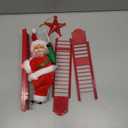 Santa Climbing Ladder to Christmas Tree Electric Santa Claus with Music Christmas Super Climbing Santa Hanging Ornament Tree Xmas Gifts Christmas Door Decorations Holiday Home Decor Gift