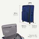 SwissGear Sion Softside Expandable Spinner Luggage Durable Lightweight Travel Suitcase, Blue, Checked-Large