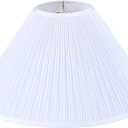 Aspen Creative 33018 Hardback Empire Spider Lamp Shade, Mushroom Pleated in Cotton White Faux Silk Fabric, 6" Top x 19" Bottom x 12" Slant Height