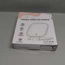 DESCHEN Rechargeable Travel Makeup Vanity Mirror with Lights and Magnification, Portable 1X/10X Magnifying Mirror with 3 Color Light, Lighted Makeup Mirror with Magnification, Folding LED Desk Mirror (White)