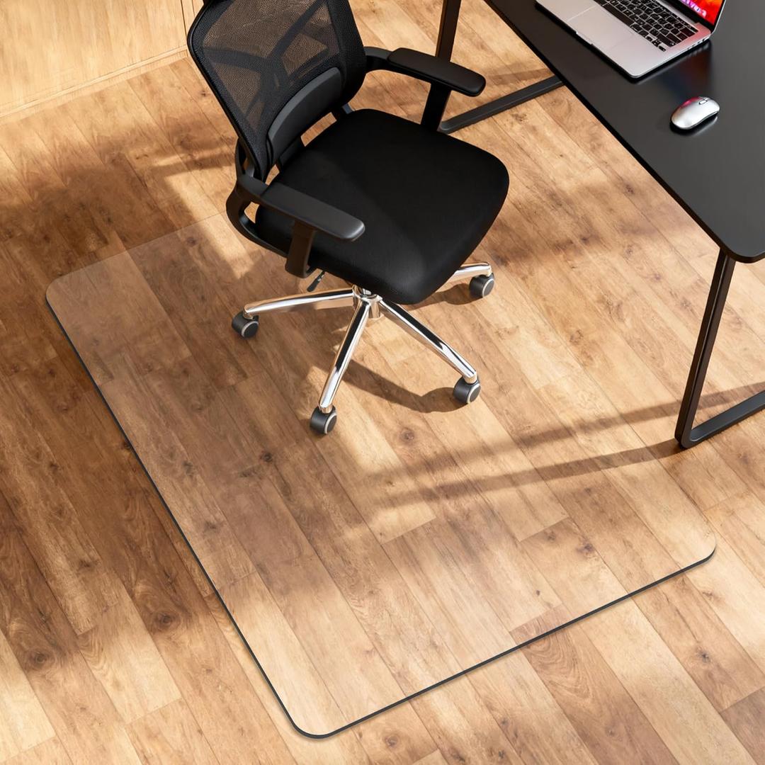 [Upgraded Version] Office Chair Mat for Carpet, 48" x 36" - 0.15" Thick Premium Chair Mats Hard Floor,Odorless, Easy to Clean with 4 Non-Slip Pads for Carpet & Hardwood Floors