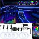 6 in 1 Car Led Strip Lights with App Control, RGB Colors Interior Car Lights, Ambient Led Lighting Kit, 4 Light Flashing Modes, USB Neon Accessories for Doors, Center Console