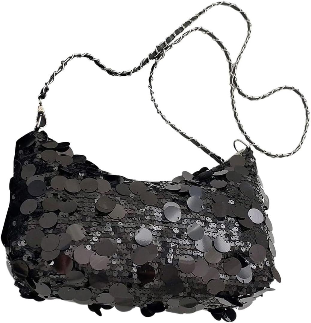 SweatyRocks Women's Sparkly Shoulder Bag Chain Strap Evening Party Clutch Purses