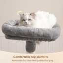 Heybly Cat Tree with Toy, Cat Tower Condo for Indoor Cats, Cat House with Padded Plush Perch, Cozy Hammock and Sisal Scratching Posts, Light Gray HCT004SW