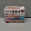 0.5ml 31G 5/16 Inch 8mm Syringe, Lab Syringes Individually Wrapped, Pack of 100