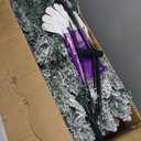 Goplus 6ft Snow Flocked Artificial Christmas Tree, Premium Hinged Pine Tree with Metal Stand, 100% New PVC Material, Unlit Xmas Tree for Indoor and Outdoor