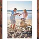 decorUhome 11x17 Picture Frame, Display Pictures 8x12 with Mat or 11x17 without Mat, Wall Hanging Poster Frame, Distressed Brown, 1 Pack