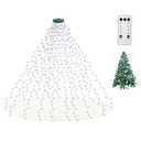 aneeway 400 LED Christmas Tree Lights, 6.6FT Christmas Lights with Remote Control & 8 Modes, 16 String Lights with Memory Function, Timer for Xmas Tree Decorations - White