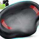 Bike Seat Noseless Wide Bicycle Seat for Women Men, Bike Seats Cushion Comfort for Big Butt, Multiple Fit Saddle for Peloton, Electric, Exercise, Cruiser Bikes (Red)
