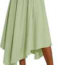 Womens Asymmetrical Midi Skirt High Waisted Flowy A-Line Skirt Summer | Casual,2026 Trendy,Long Skirts, Vacation Skirt,Summer Skirts (M)