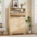 Nicetree Shoe Storage Cabinet, Slim Shoe Cabinet, Hidden Shoe Rack Cabinet, Shoe Storage Cabinet for Entryway, Hallway, Foyer, Natural Oak - 3drawers