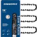 SawWorks 3-Pack Stihl Chainsaw Chain 16 Inch .325" Pitch .063" Gauge 62 Drive Links Fits 26RM3-62 Stihl 025, MS250, MS251, 3689 005 0062, 3639 005 0062, Oregon L62 and More