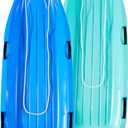 Toboggan Snow Sled for Adults, 48in Plastic Sleds with Pull Rope and 4 Handles, Outdoor Plastic Snow Sled for Kids and Adults