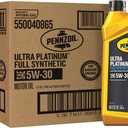 Pennzoil Ultra Platinum Full Synthetic 5W-30 Motor Oil, 1 Quart (6 Pack)