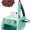 Subay Nail Drill Machine Electric File, Portable for Acrylic Gel Dip Powder Nails, Nail Drill Kit for Manicure Pedicure, Nail Set with Everything, Light Green