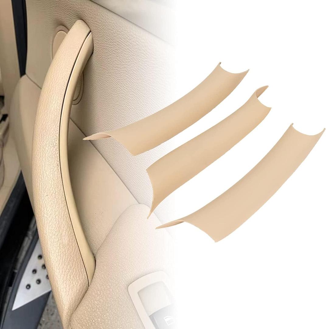 Door Pull Handle Covers Compatible with BMW X5 Series F15/F85 2014-2018, BMW X6 Series F16/F86 2015-2018(3PCS)(Beige)