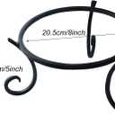 Wrought Iron Metal Gazing Ball Stand for 10 or 12 inch Garden Gazing Globes Plant Birdbath Bowl Stand Flowerpot Holder, 5-inch Tall (8 inch, Black)