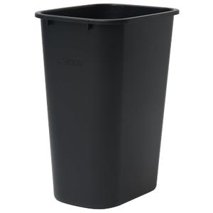 Winco 15 1/4" Black Plastic Waste Basket