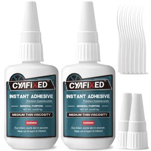 CYAFIXED Super Glue, CA Glue General Purpose, Industrial Grade Instant Adhesive 4 oz, Medium Thin Viscosity Cyanoacrylate Adhesive, Welding Glue for Metal, Glass, Magnet, Plastic & Rubber, Clear