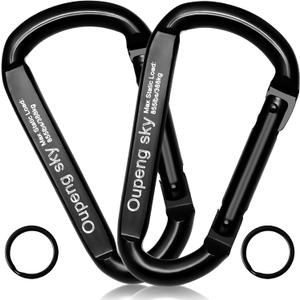 Carabiner Clip, 3" Iron Heavy Duty Carabiners 855lbs-11KN/2475lbs for Hammocks, Camping Accessories, Hiking, Keychains, Outdoors and Gym etc, D Shaped Spring Hook Small Carabiners for Dog Leash, Harness.