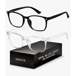 Blue Light Blocking Glasses - Fashion Square Fake Eyeglasses, Anti UV Ray Computer Gaming Glasses Blue Blockers for Women/Men