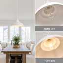 White Pendant Lights Kitchen Island,Dining Room Light Fixtures Over Table with Metal Dome Shade, Modern Farmhouse Adjustable Cord Hanging Lighting for Bar,Sink 1 Pack