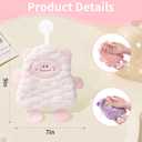 2 x 3 Pack Hand Towels for Bathroom & Kitchen - 9x7in Hanging Absorbent Coral Fleece Towel Set with Cute Lamb Design, Soft Bathroom Hand Towels for Kids Decor, Gym, Spa - White, Pink, Purple