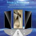 [3+2 Pack Privacy Screen Protector Compatible with Galaxy S24 Ultra 5G - 3 Tempered Glass Film + 2 Camera Lens Protectors, High Clarity Bubble Free, Anti-Spy Protection