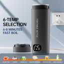 Dual Voltage Portable Electric Kettle Travel Hot Water for Tea, Coffee, 6 Temperature Controls and LCD Display, 316 Stainless Steel and 450ml, Auto Shut Off & Boil Dry Protection