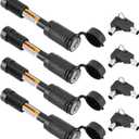METOWARE Trailer Hitch Locks Receiver Lock Keyed Alike Fits Class III IV 2" 2-1/2" Receiver with 5/8" Dia 3-1/2 Long Pin and Anti-Rattle Rubber O-Rings, for Trailer Truck Car Boat (4 Pack) (Black)