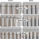 MYSKY HOME 100% Blackout Plaid Linen Curtains 72 Inches Length Double Layer Farmhouse Thermal Insulated Striped Print Drapes with Rod Pocket Back Tab for Bedroom Living Room, 2 Pcs, 52"Wide, Deep Grey