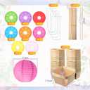 Namalu 24 Set Hot Air Balloon Centerpieces Paper Lanterns Wooden Candy Boxes with Sticks DIY Craft for Baby Shower Wedding Bachelorette Birthday Party Table Decoration(Rainbow Color)