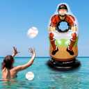 Inflatable Baseball Pitching Target Game for Adults Fun Training Toss Game with Mini Baseballs Sports Pool Floats Water Games for Beach Indoor Outdoor Activities Yard Family Birthday Party Favor