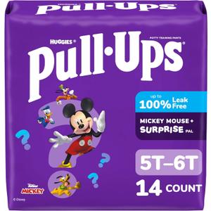 Pull-Ups Boys' Potty Training Pants, Size 5T-6T Training Underwear (46+ lbs), 14 Count