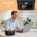 VASG 2026 Upgraded Cordless Heated Lunch Box for Adults, XXL 5.1-Cup Electric Lunch Box with 360 Surround Rapid Heating, 12000mAh Portable Food Warmer with Timer, LCD Display for Office & Car