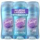 Secret Fresh Antiperspirant Deodorant for Women, 72hr Breathable Sweat & Odor Protection, Instant Freshness & Gentle, PH Balancing Mineral, Invisible Solid, Relaxing Lavender Scent, 2.6 oz (Pack of 3)