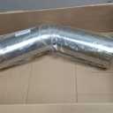 Motoforti 5" OD 45 Degree Mandrel Exhaust Tube Car Exhaust Pipe Mandrel Bend DIY Custom Tubing Pipe 11.81" Leg Length T304 Stainless Steel Silver Tone