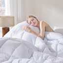 DOWNCOOL Comforters Queen Size, Duvet Insert, White All Season Duvet, Lightweight Quilt, Down Alternative Hotel Comforter with Corner Tabs (White, Queen 88x92 Inches)