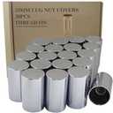 iBroPrat 33mm x 3-1/2" Thread On Flat Top Cylinder Lug Nuts Covers,ABS Chrome Plastic Screw On Flanged Lug Nut Cover for Semi Trucks 20pcs