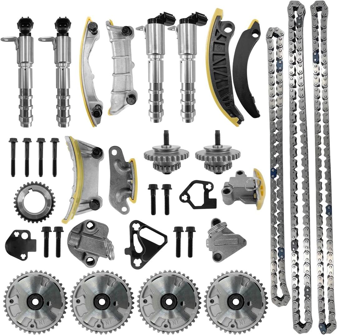 9-0753SVVT, Engine Timing Chain Kit with VVT Sprocket Compatible with Buick Cadillac Chevrolet GMC Pontiac Saab Saturn Suzuki Acadia Traverse Enclave Caprice Equinox 2.8, 3.0L, 3.2L, 3.6L HFV6