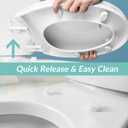Toilet seat Round with Slow Close Hinges, Four Bumpers, Two Sets of Parts, White Toilet seat Round, Slow Close, Never Loosen and Easily Remove, Plastic, White