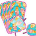 CAMPANELLI FreshFace Makeup Remover Towels | Ultra-Soft Reusable Microfiber Cloths, Chemical-Free Makeup Remover Towel for All Skin Types with Gentle Cleansing & Eco-Friendly | 5-Piece Set (Ice Cream)