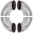 4 Pack 304 Stainless Steel Mandrel Bend Elbow, 90 Degree Exhaust Elbow Pipe, 2.5 Inch OD Mandrel Elbow, Thickness 16GA/.065" for Car Modified Exhaust Elbow Pipe, Stair Handrail, Exhaust System